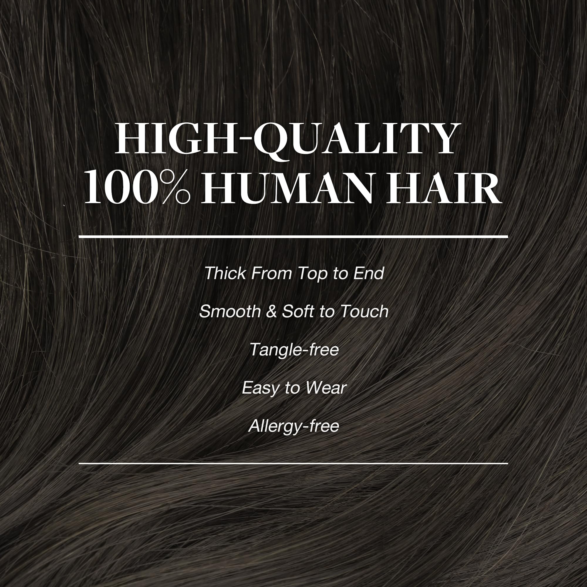 GOO GOO Clip in Hair Extensions Human Hair, 18inch 150g 9Pcs, #2 Dark Brown, Hair extensions for women, Human Hair Extensions Clip in — view 33