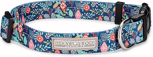 Lucky Love Dog - Collares para perras pequeños, medianos y grandes, parte de la compra se dona a rescates de perros, lindo, cómodo y colorido,