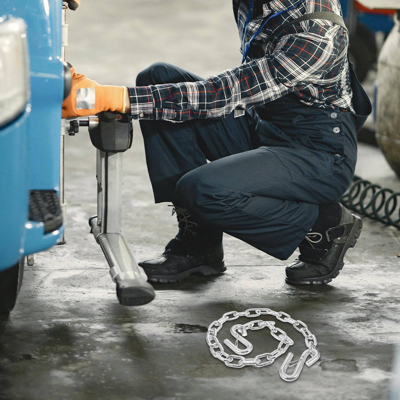 GALPADA Cadena de Remolque Ganchos, Enlace de Cadena de Seguridad para Remolques y Coches, Soporte hasta 3500 LB, para Barco y Vehículos Recreativos