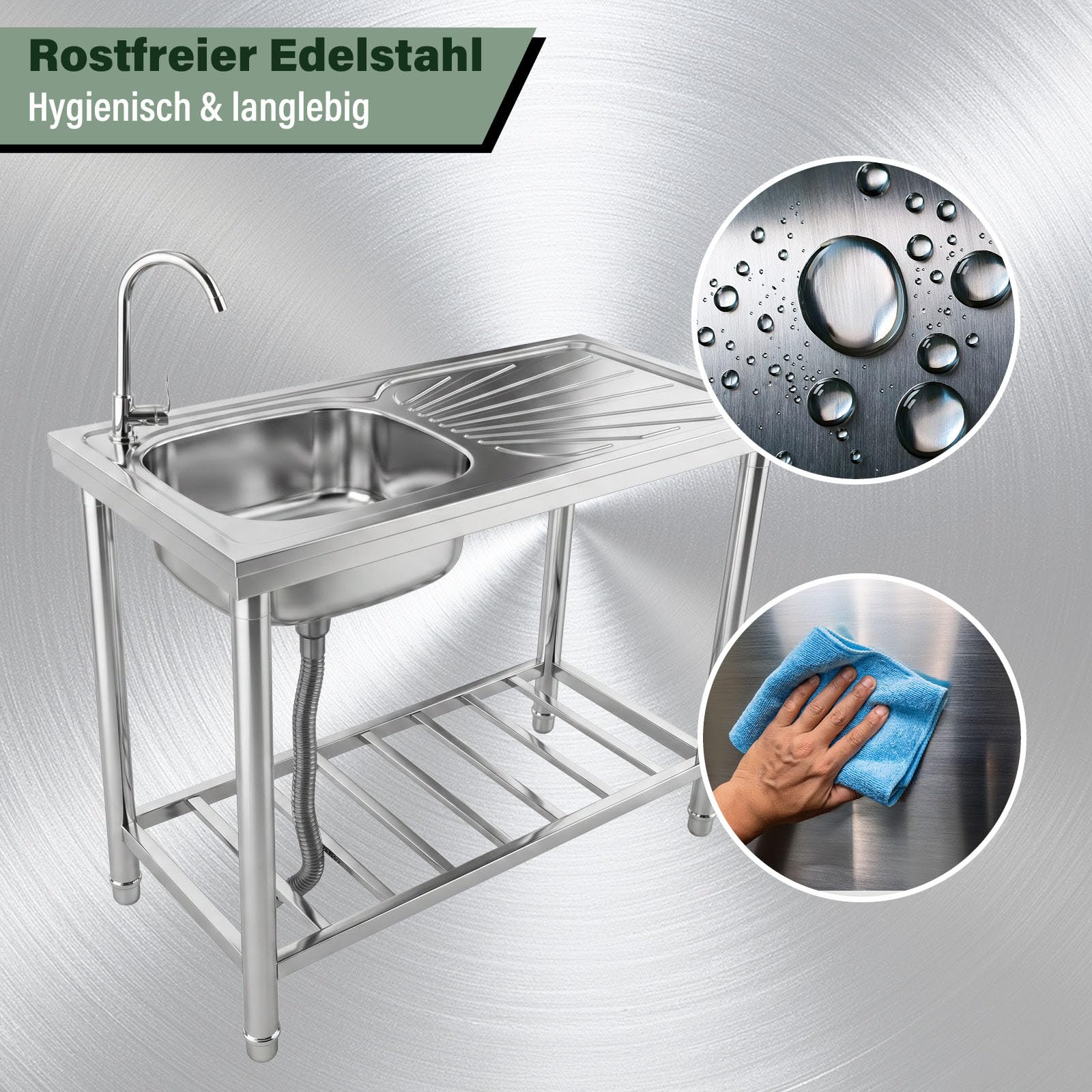 Edelstahl-Multi-Waschtisch FIX FIXKRAFT Outdoor
