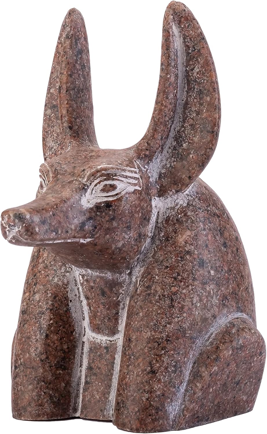 Rare Bust of Anubis Jackal face, God of afterlife and mummification handmade Altar statue made in Egypt from granite stone