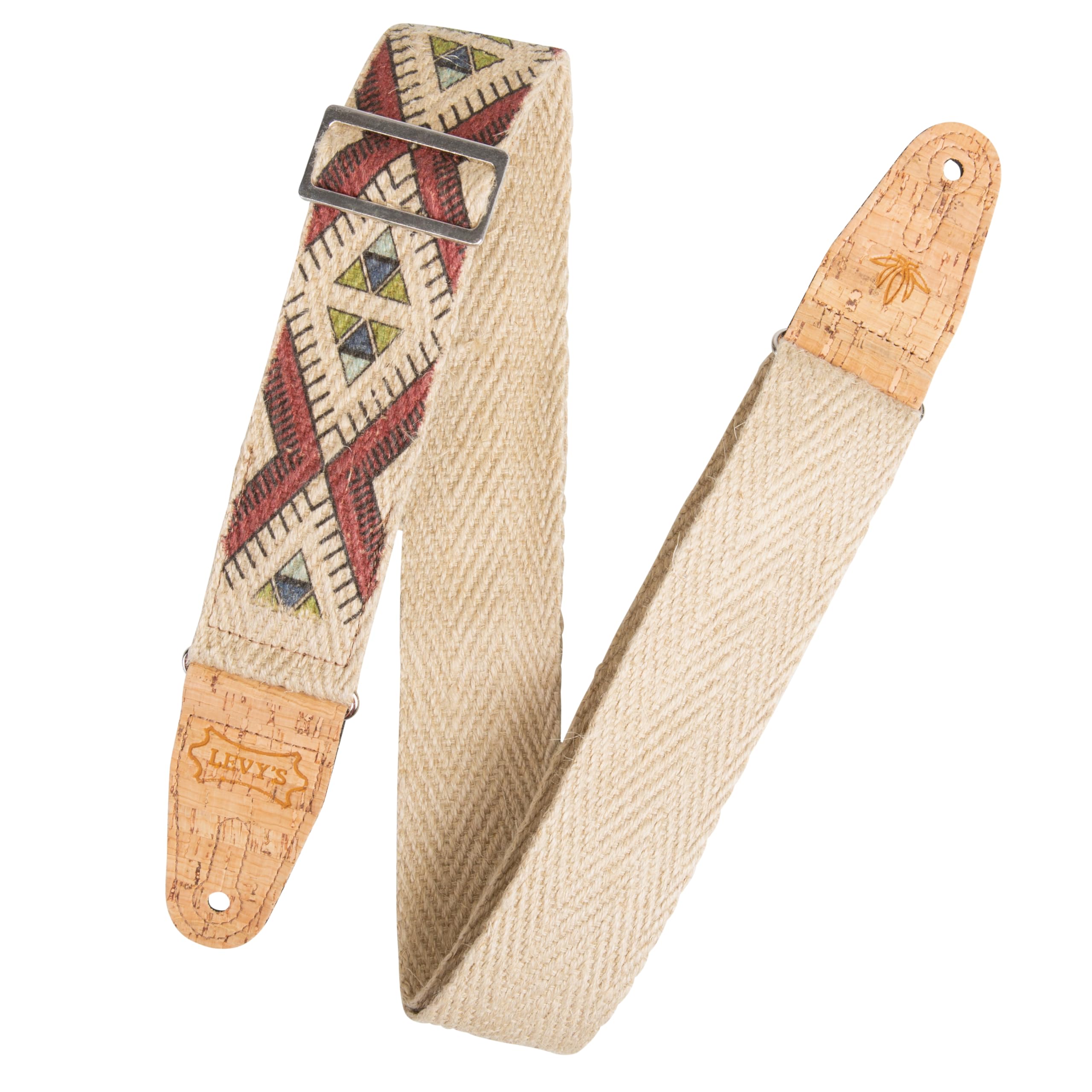 Levy's Leathers 2" Wide Vegan Friendly Hemp Webbing Guitar Strap, Tribal Pattern (MH8P-002)
