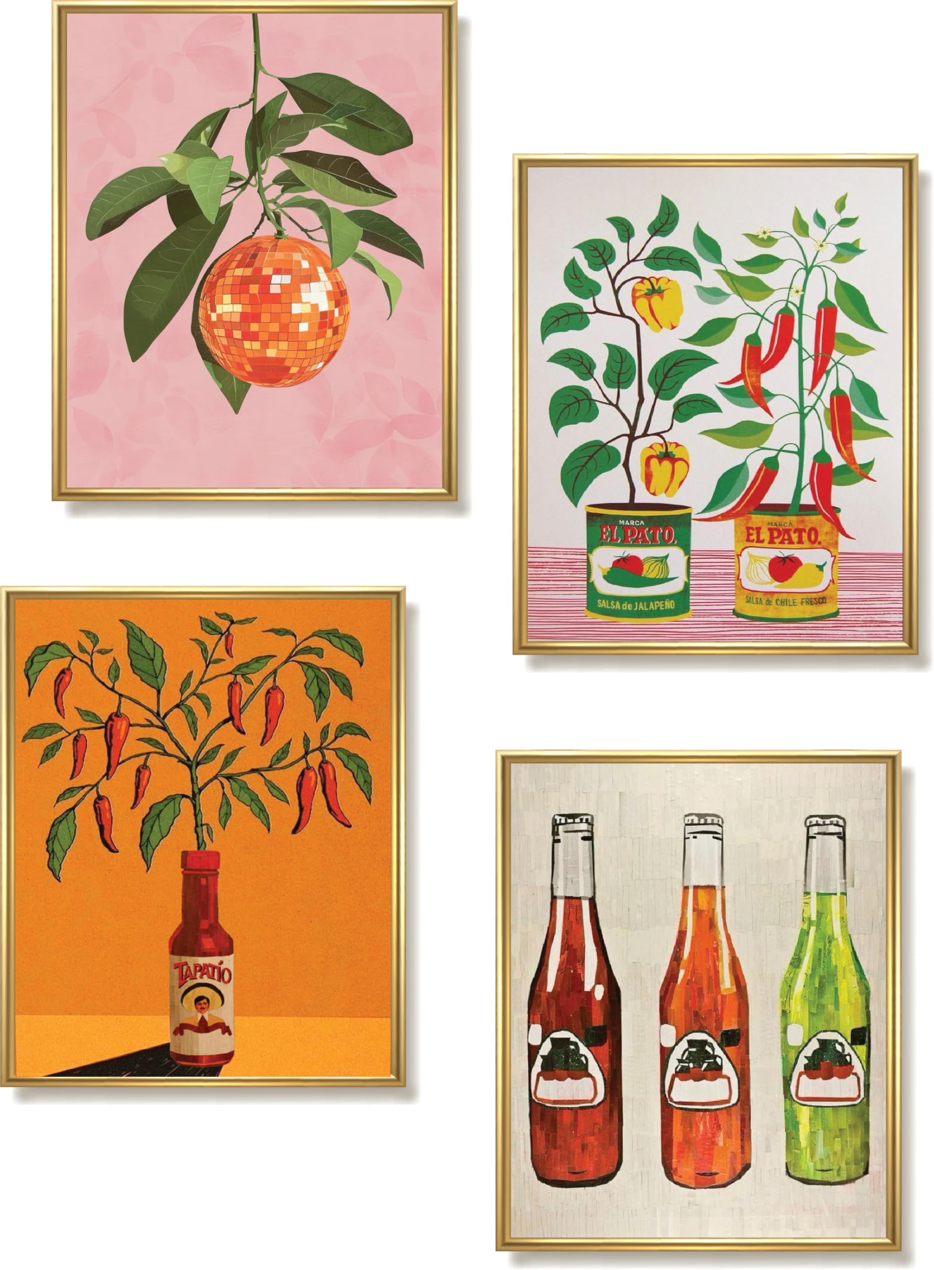 Amazon.com: Mexican Kitchen Wall Art Decor for Home - 4 Pcs 8