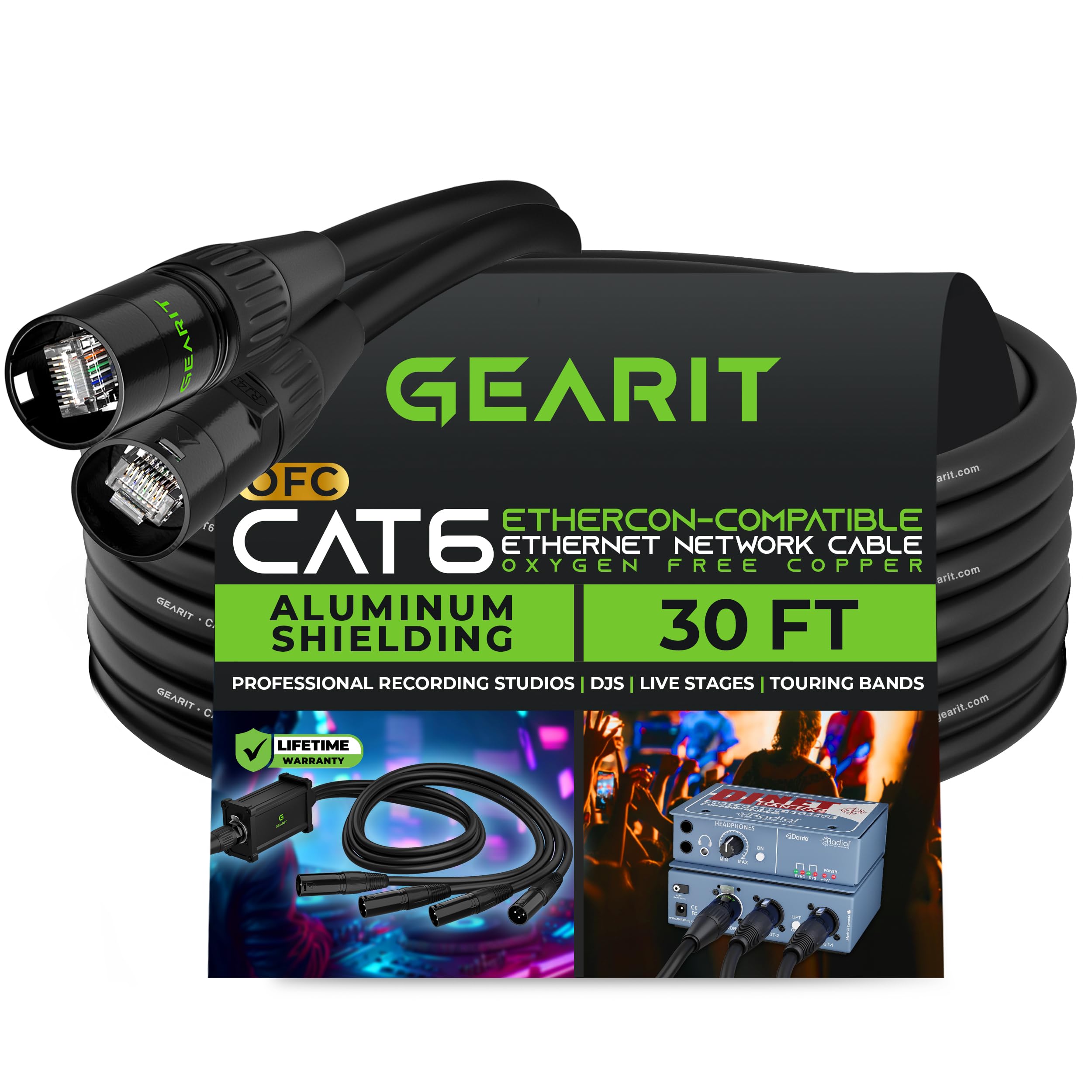 GearIT CAT6 Ethernet Cable, EtherCON-Compatible (30 Feet) RJ45 Connectors for Pro Audio, Aluminum Shielded, Oxygen Free Copper - 30 ft. - Black (B0BTV4V92P) Amazon Price History, Amazon Price Tracker