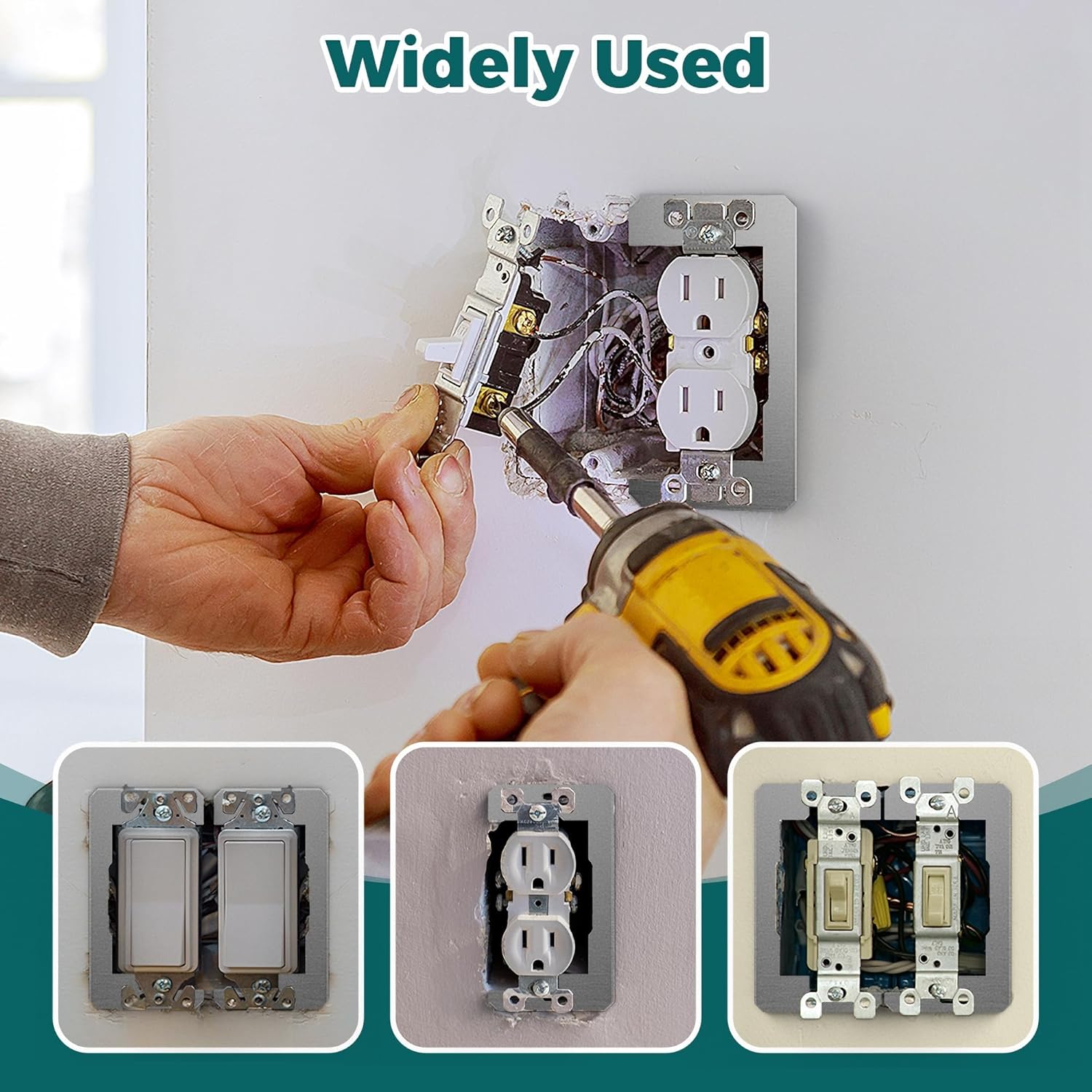 10 Pcs Wall Plate Spacers, Metal Outlet Spacers for Electrical Box, Flush Fit Leveling Plate,Outlet Shims Device Level Plates For Use With Electrical Boxes And Receptacles