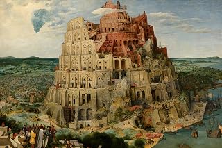 Textured Paper - Pieter Bruegel The Elder - The Tower of Babel (1563) - Painting Photo Poster Print Art Gift Wall Home Decor - Bible Painting Peter - Size: A5 (8.2 x 5.8 Inches)