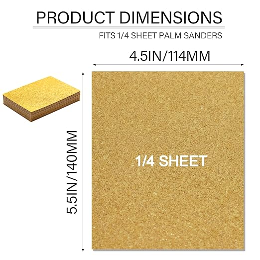 Dianrui 50 hojas de lijas 1/4, surtido de grano 80/120/150/220/320/400 para madera, metal y muebles, tamaño 5.5" x 4.5" miniatura 3