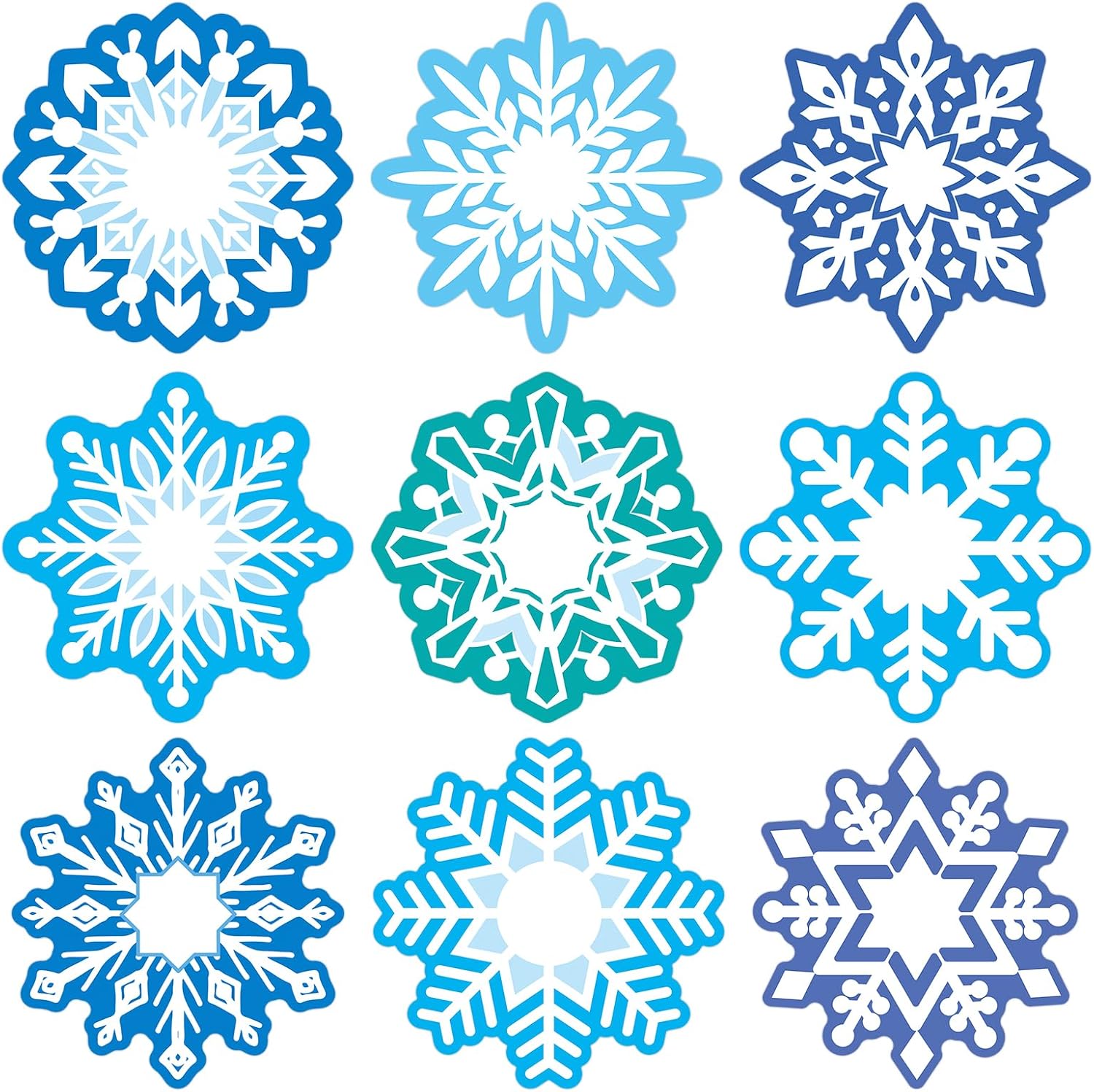 Amazon.com: 45 Pcs Snowflake Cutouts Christmas Winter Cutouts Name Tags ...
