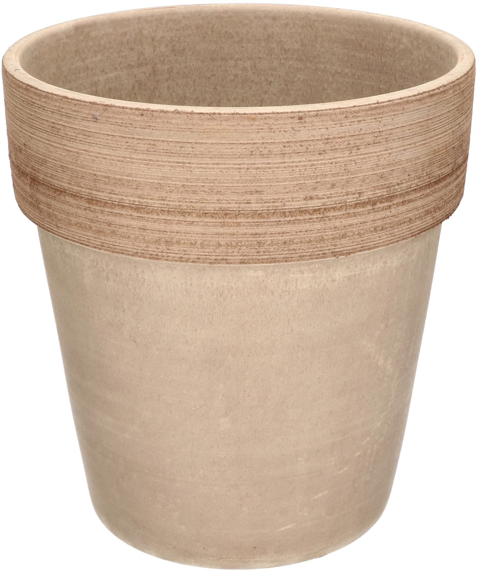 KOTARBAU® Maceta de Terracota con Borde Acanalado, 23 cm para Interiores y Exteriores, Tiesto para Plantas, Arcilla, Barro, Maceta para balcón o jardín, Cerámica sin esmaltar, Resistente a heladas