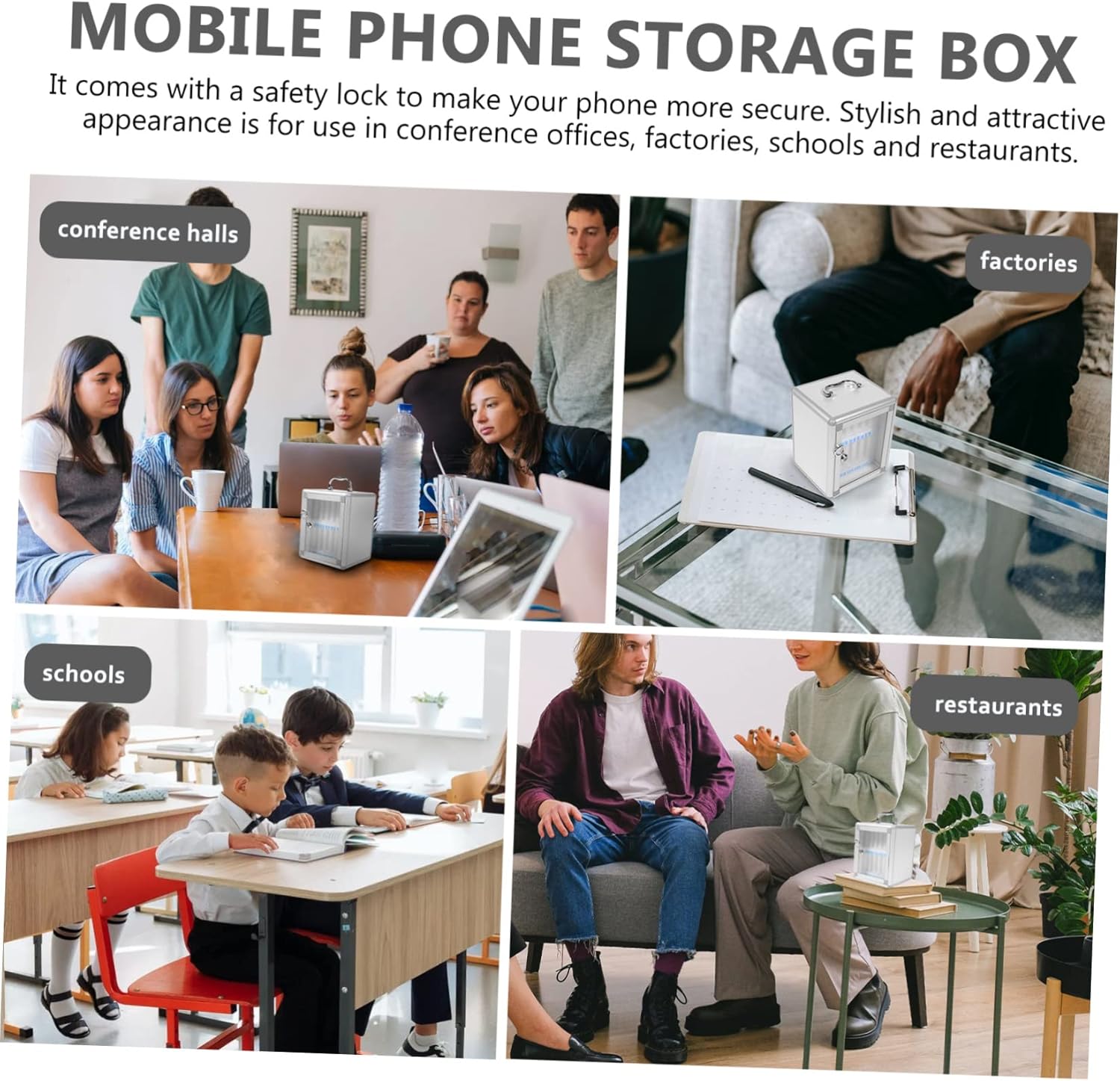 1pc Office Storage Wall-mounted Locker Cabinet for Phone School Classroom Organizer