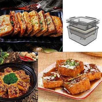Tofu Press, Vegan-Friendly Tofu Press Machine,Paneer Press, The Original BPA Free, Dishwasher Safe Food Squeezer and Drainer Machine with Drip Tray - Ideal for Meal Prep(Grey)