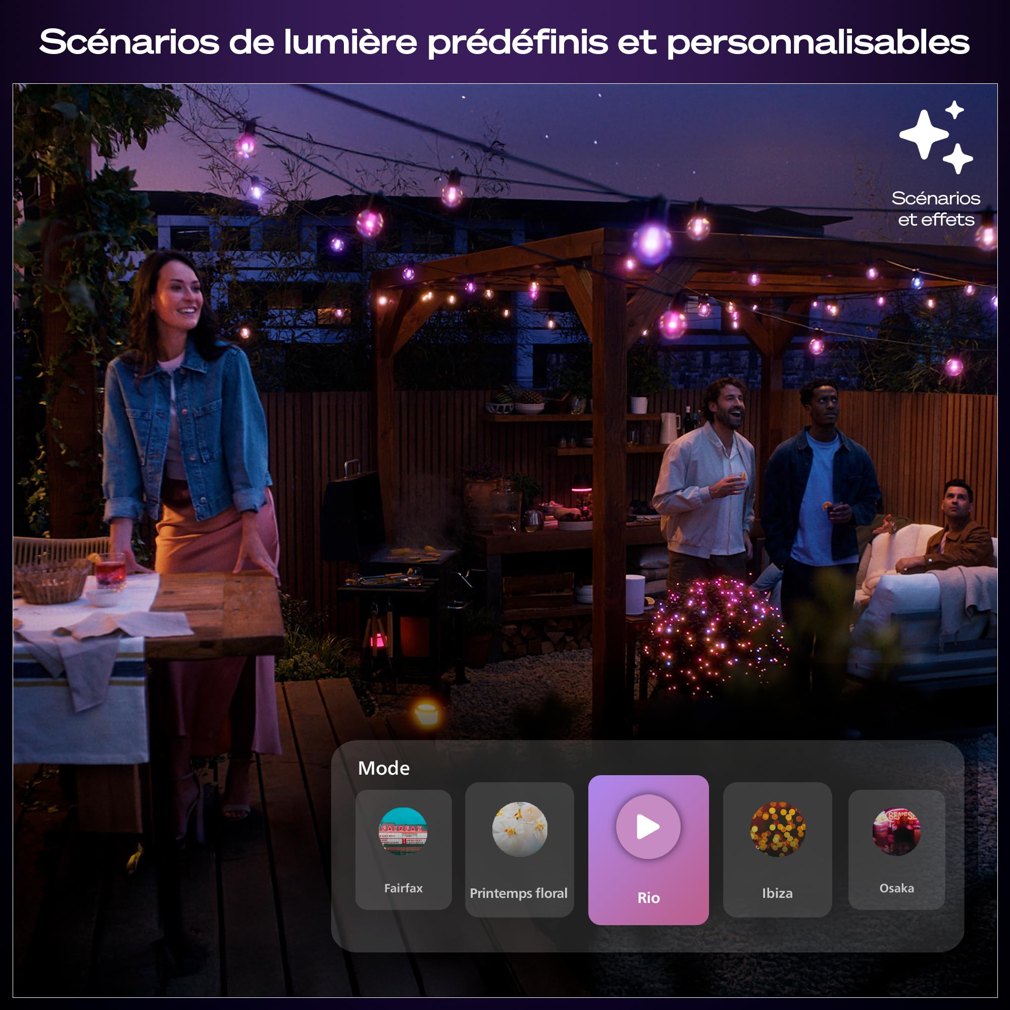 Philips Hue Festavia Globe, Guirlande Lumineuse LED, 10 Ampoules, 7m