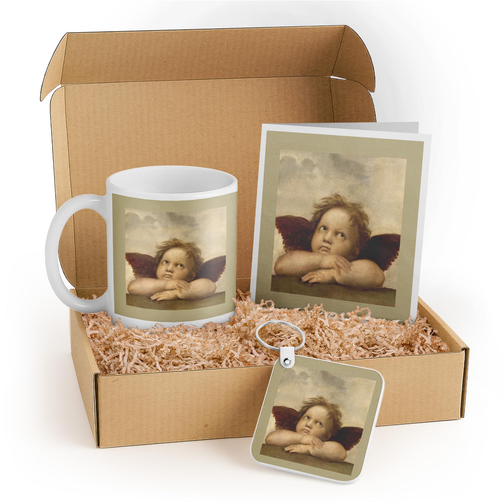 3dRose Angel Themed Gift Set with Mug, Keychain, and Card - Perfect for Children, Baby Showers, or Home Decor