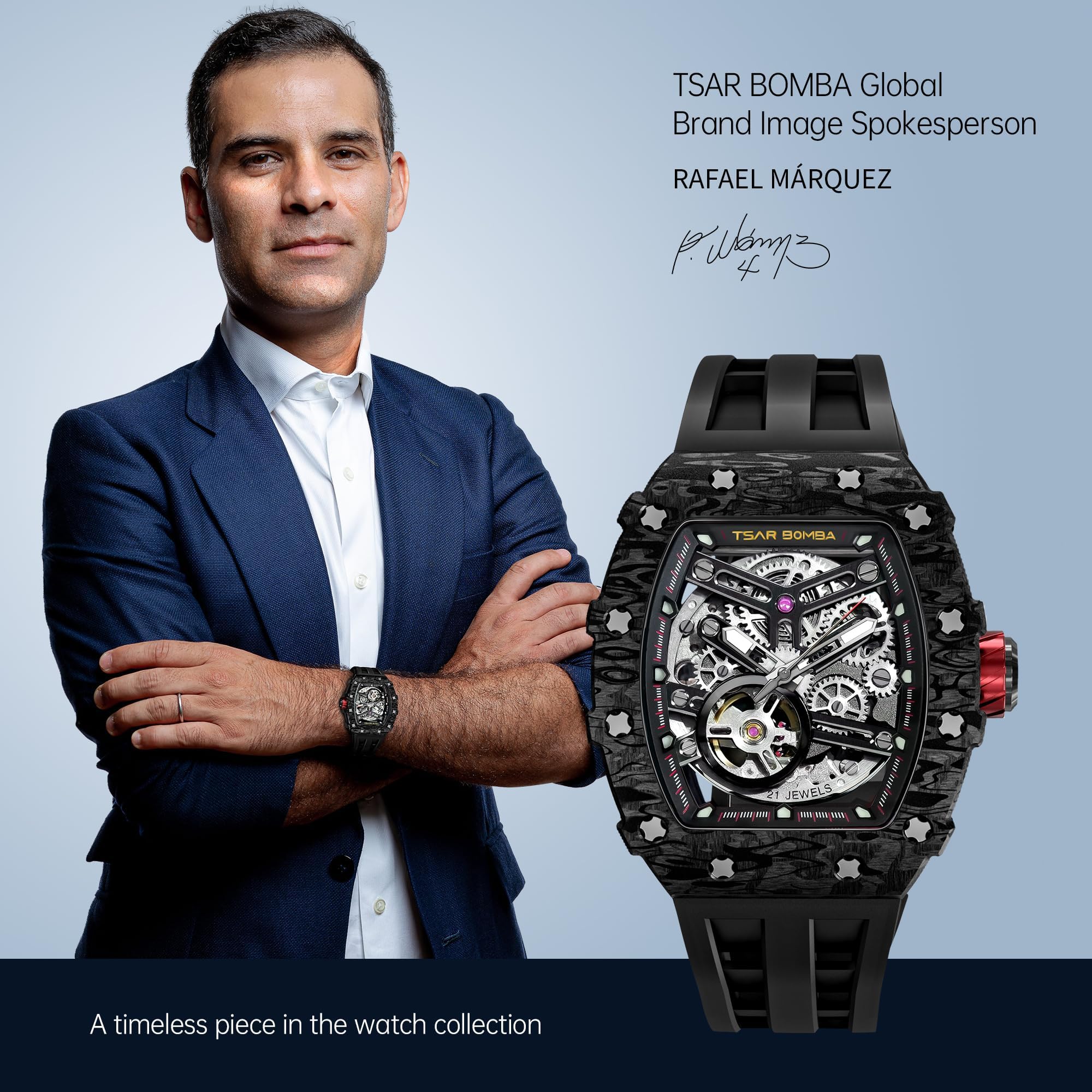 TSAR BOMBA Montres automatiques pour Homme Montre de Luxe pour Homme