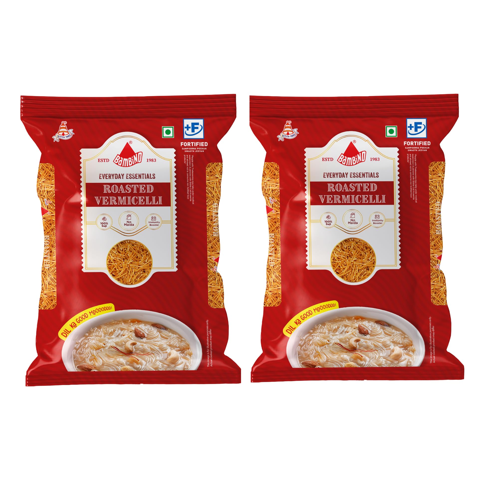 Bambino Star Combo - Vermicelli Roasted, 400Gm (Pack of 2) Promo Pack, Vegetarian