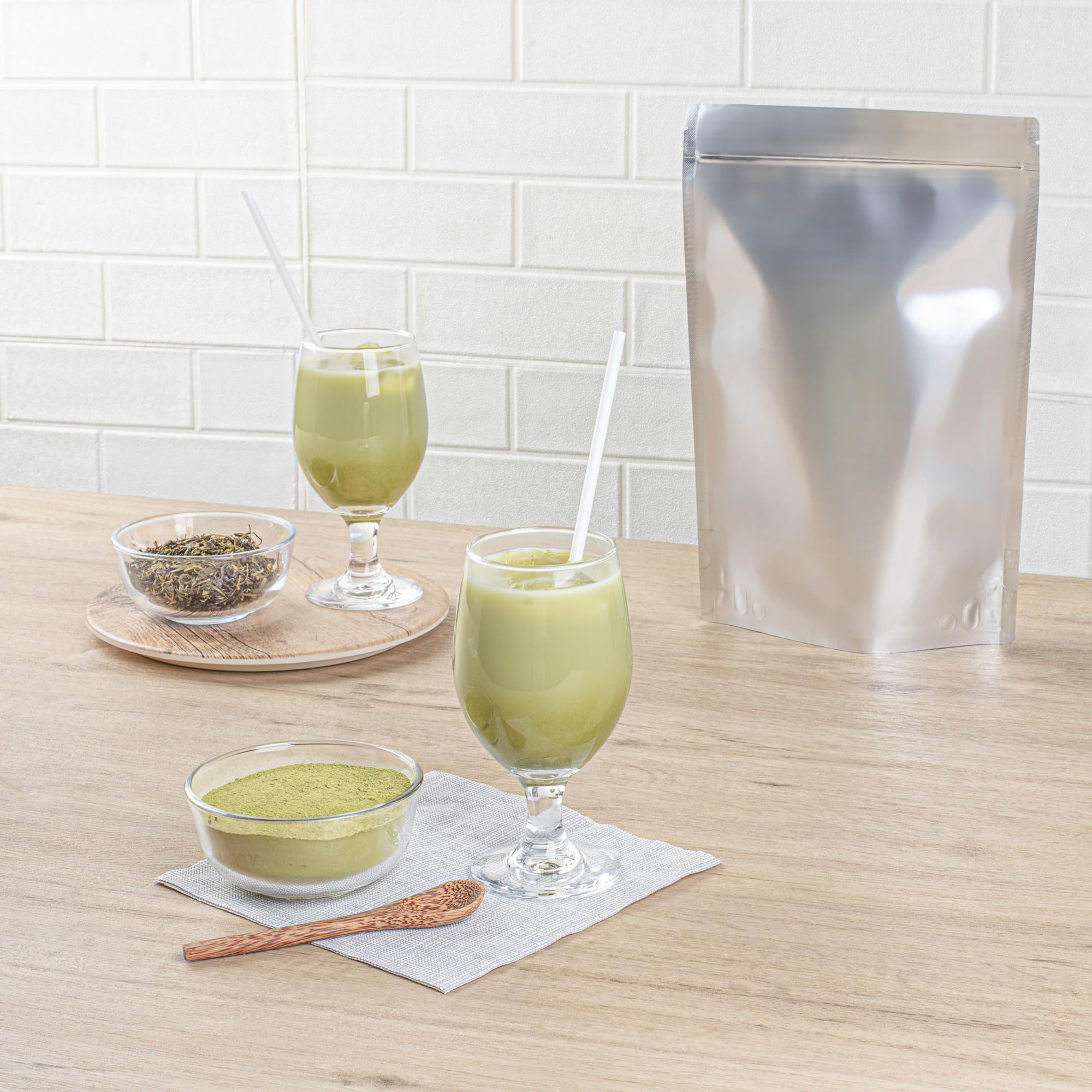 Restaurantware-Tea Tek 35 Ounce Powder Mixes 10 Resealable Powder Mixes For Beverages - Matcha Green Tea Flavoured Vaccum-Sealed — view 6
