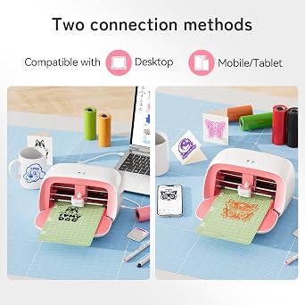Likcut S501 Plotter Machine 13.97 cm Mini Cutting Plotter Available for Vinyl Iron on and Cards with Starter Set Pink