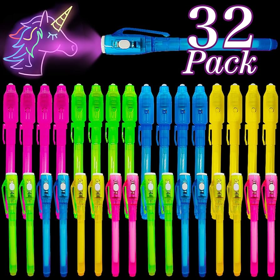 Amazon.com: iGeeKid 32 Pack 2 Style Invisible Ink Pen with UV