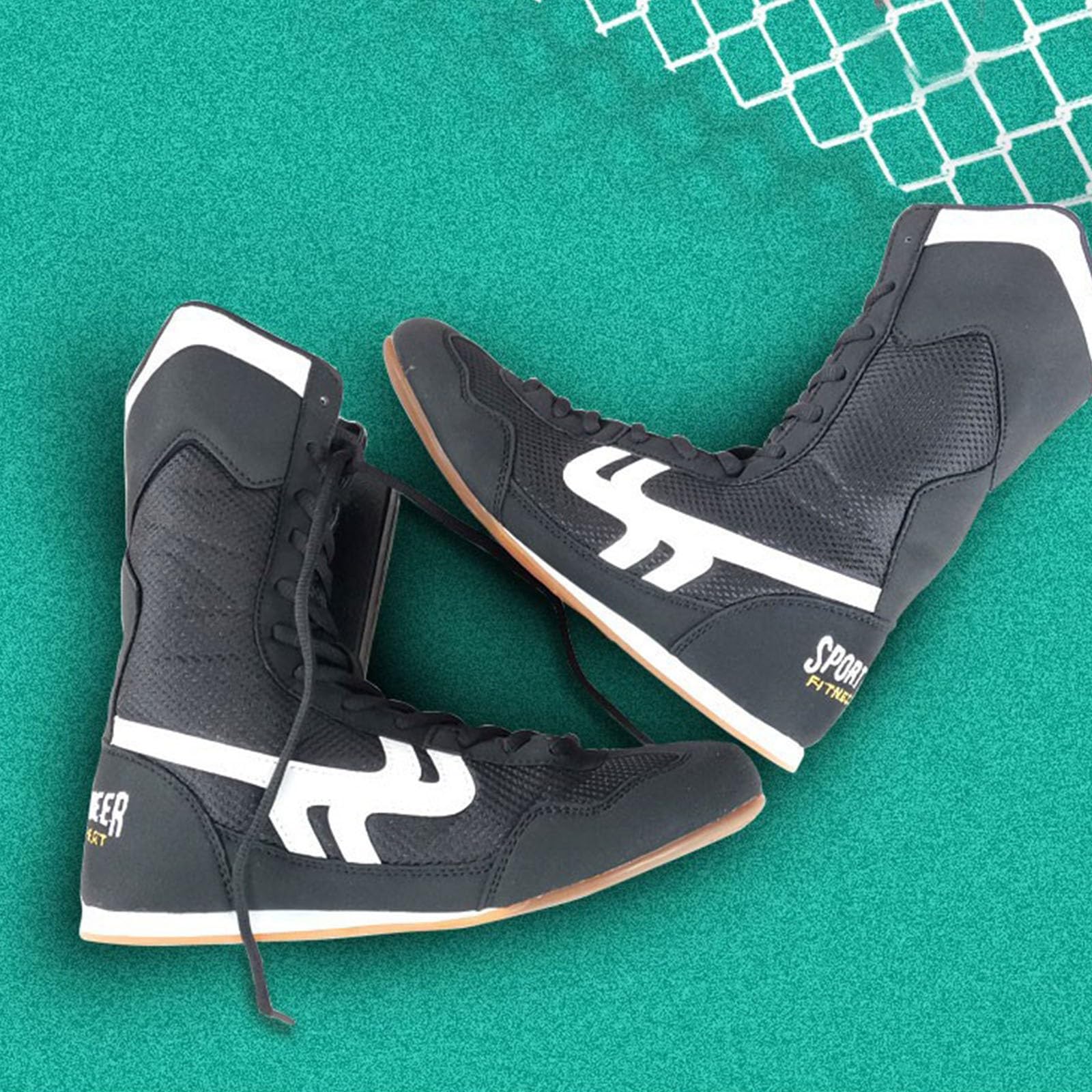 Scarpe sportive da uomo originali scarpe da boxe alte da allenamento scarpe da wrestling stivali lunghi scarpe da boxe scarpe da competizione allenamento compatibili con scarpe da moto uomo chopper