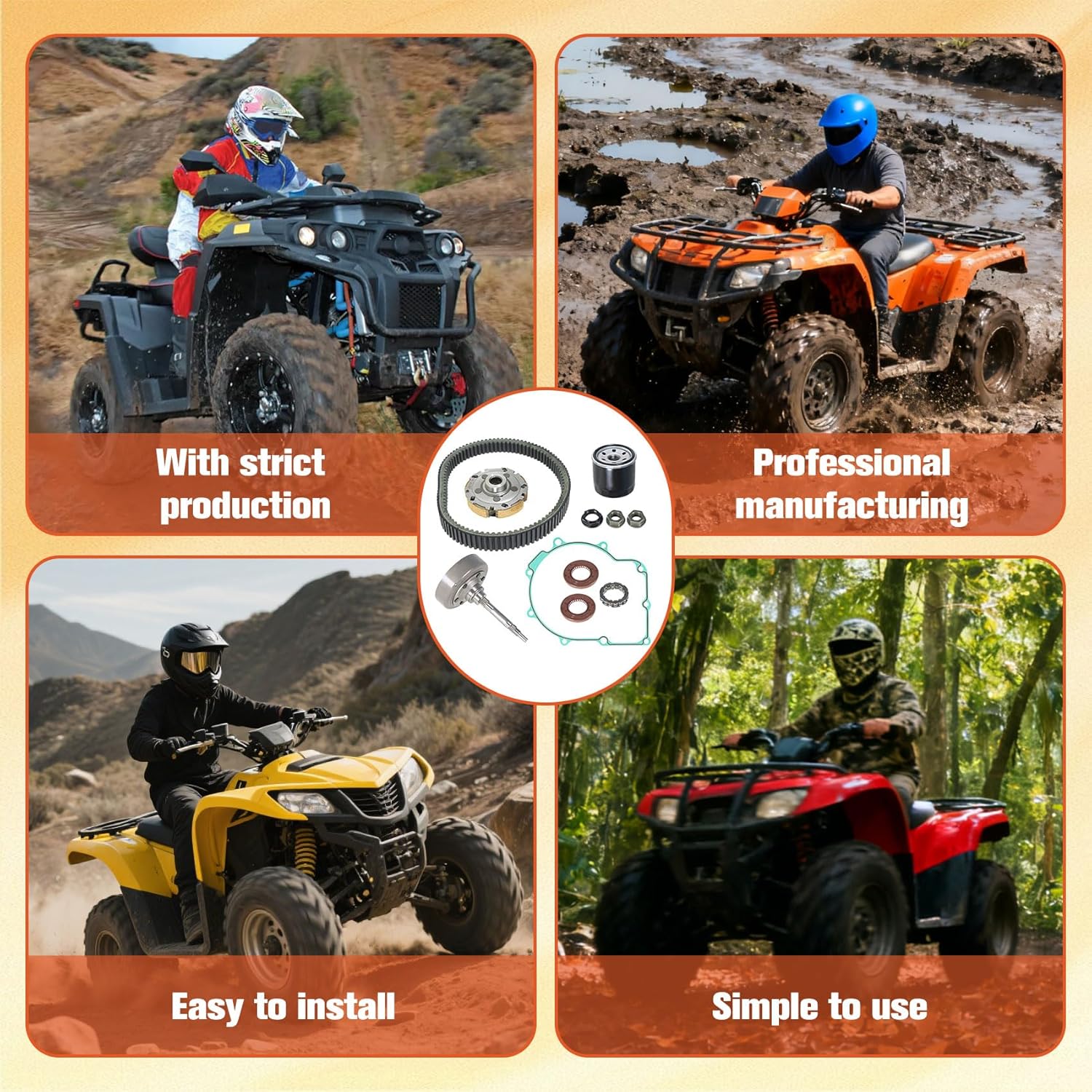 labwork Wet Clutch Kit Drum One Way Filter Replacement for UTV 500 700 HS700 MSU 500 Massimo