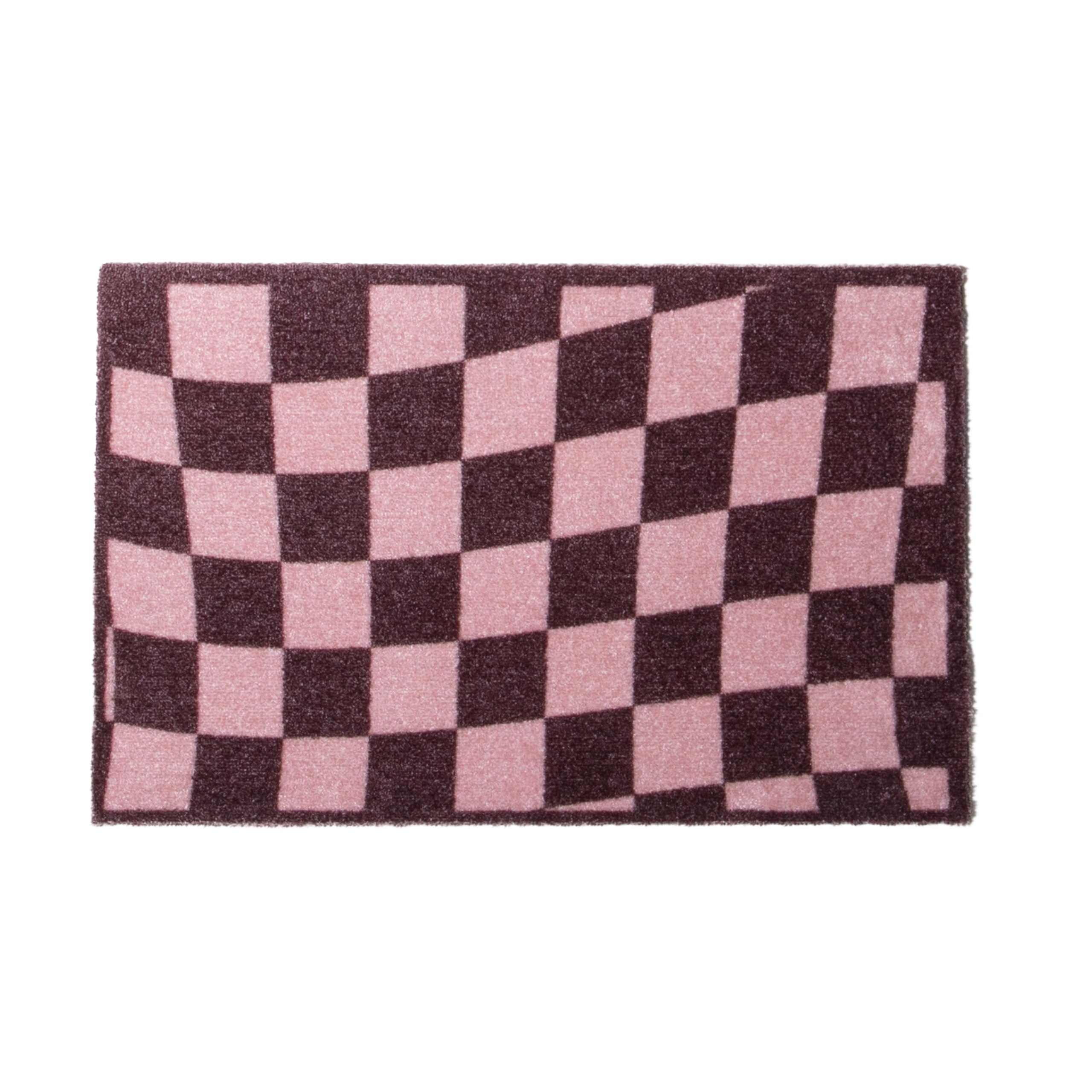Artsy Mats - Wavey Checkerboard Indoor Washable Doormat - Superior Absorption Non Slip Mat - Dirt Trapper Heavy Duty Floor Mat - Perfect for Hallway, Doorway, & Kitchen Mat, (60x40cm) — image 1