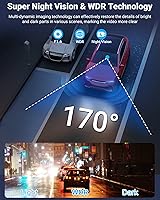 Vista 3 de Cámara de tablero frontal para automóviles, cámara 2K 2560P de 1.47 pulgadas, pantalla IPS de 1.47 pulgadas, WiFi integrado, mini tablero con visión