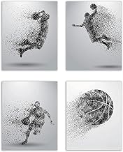 Basketball Wall Art Prints - Set of 4 (11x14) Unframed Basketball Posters - Basketball Room Decor For Men Kids Teenagers - Basketball Poster Set For Bedroom Man Cave - Basketball Wall Decor - Basketball Boys Bedroom Decor