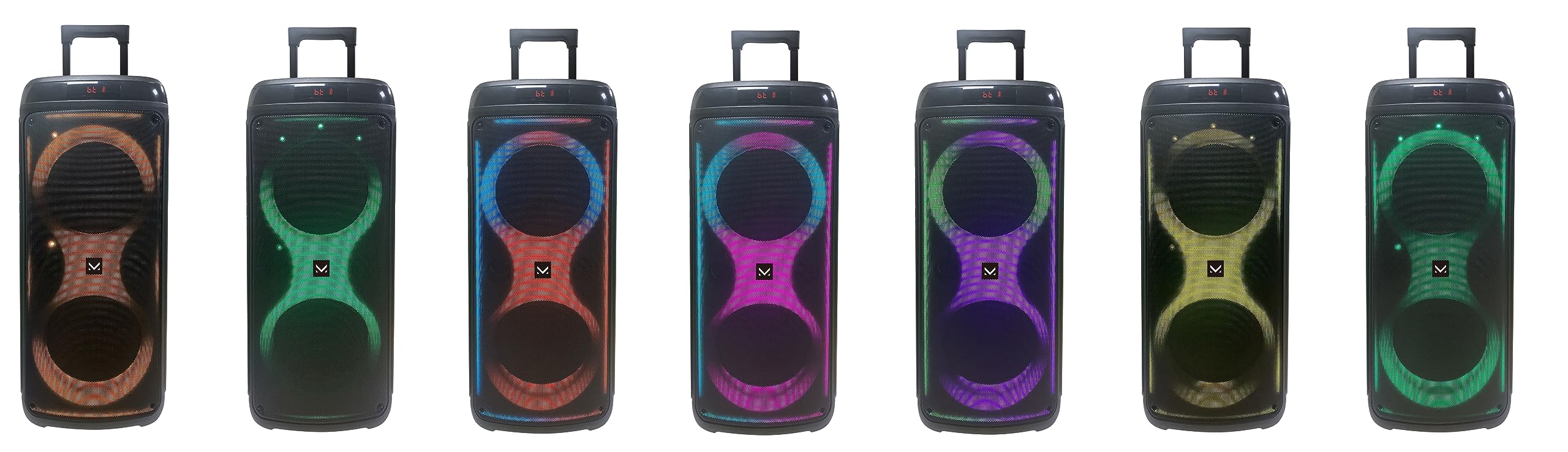 Majestic FLAME T88 – Party speaker Bluetooth a trolley, Luci LED, ingressi USB/MICRO SD/AUX/MIC, Telecomando e Microfono, TWS, Batteria ricaricabile, Maniglia e ruote per il trasporto