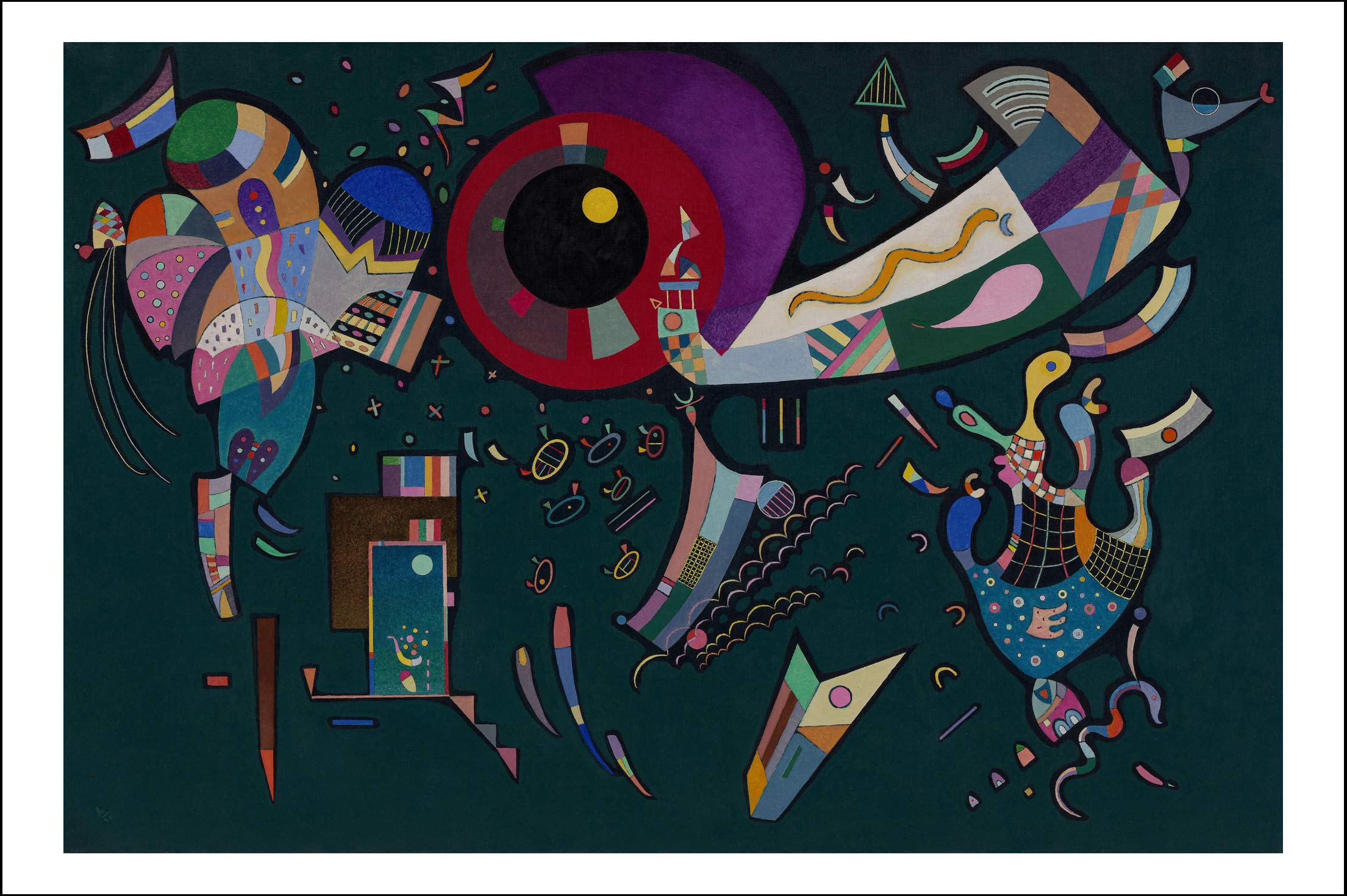 AROUND THE CIRCLE by Wassily Kandinsky, 12x8"(A4) Poster Print