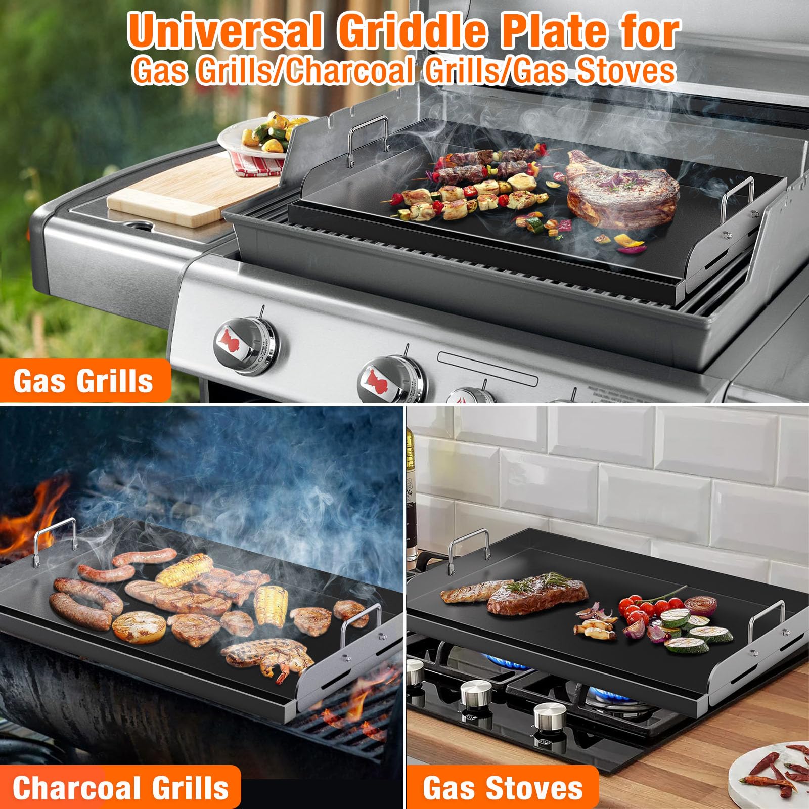 Char Griller Griddle Insert For Gas Grill Griddle For Gas Stove 17