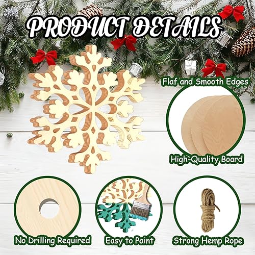 Miniatura 74 de Paquete de 50 rebanadas de madera pintables en blanco para colgar en forma de corazón natural para niños, manualidades, manualidades H-50 corazones