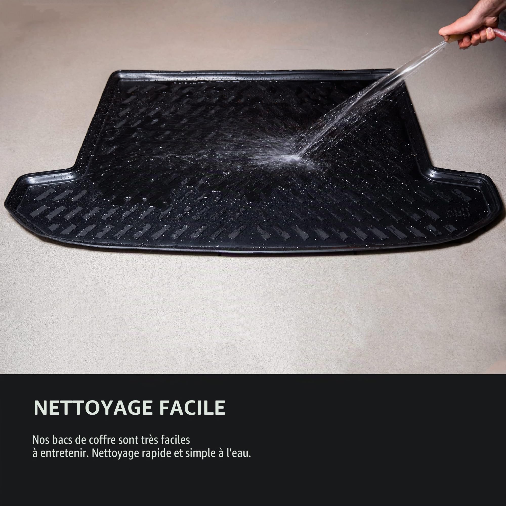 ELMASLINE Bac de coffre pour VW ID.4 (ID4) à partir de 2020 | Bord extra haut de 5 cm | Tapis de coffre en caoutchouc 3D