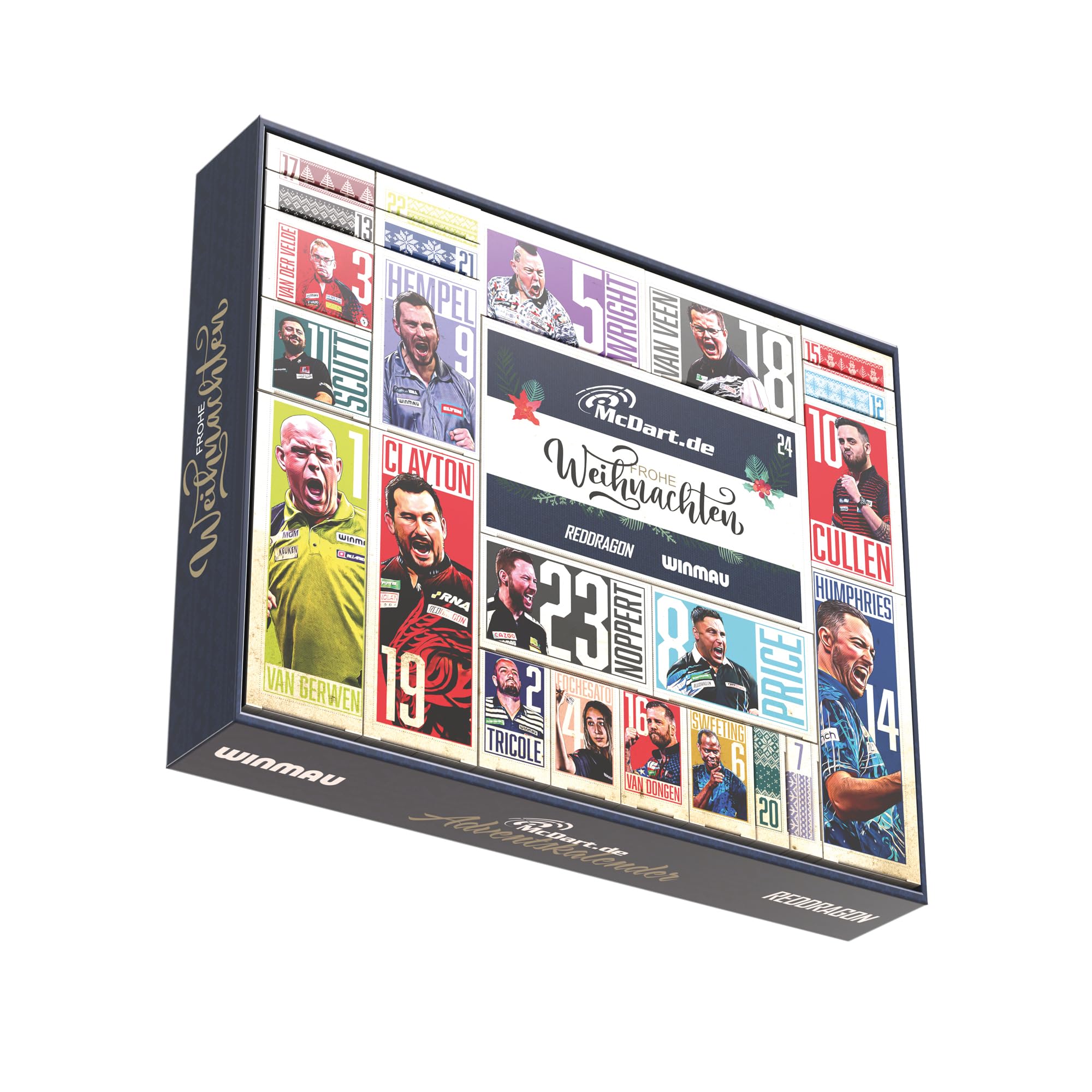 Calendrier De L’Avent Winmau Darts 2025 - 24 Jours De Fléchettes Et Accessoires Pro, Valeur >105€