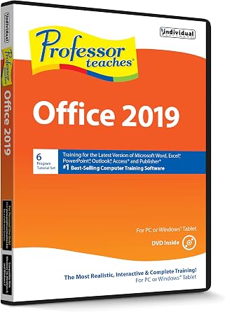 Professor Teaches Office 2019 - Interactive Training for Word, Excel, PowerPoint, Outlook, Access, Publisher & More! - CD/DVD