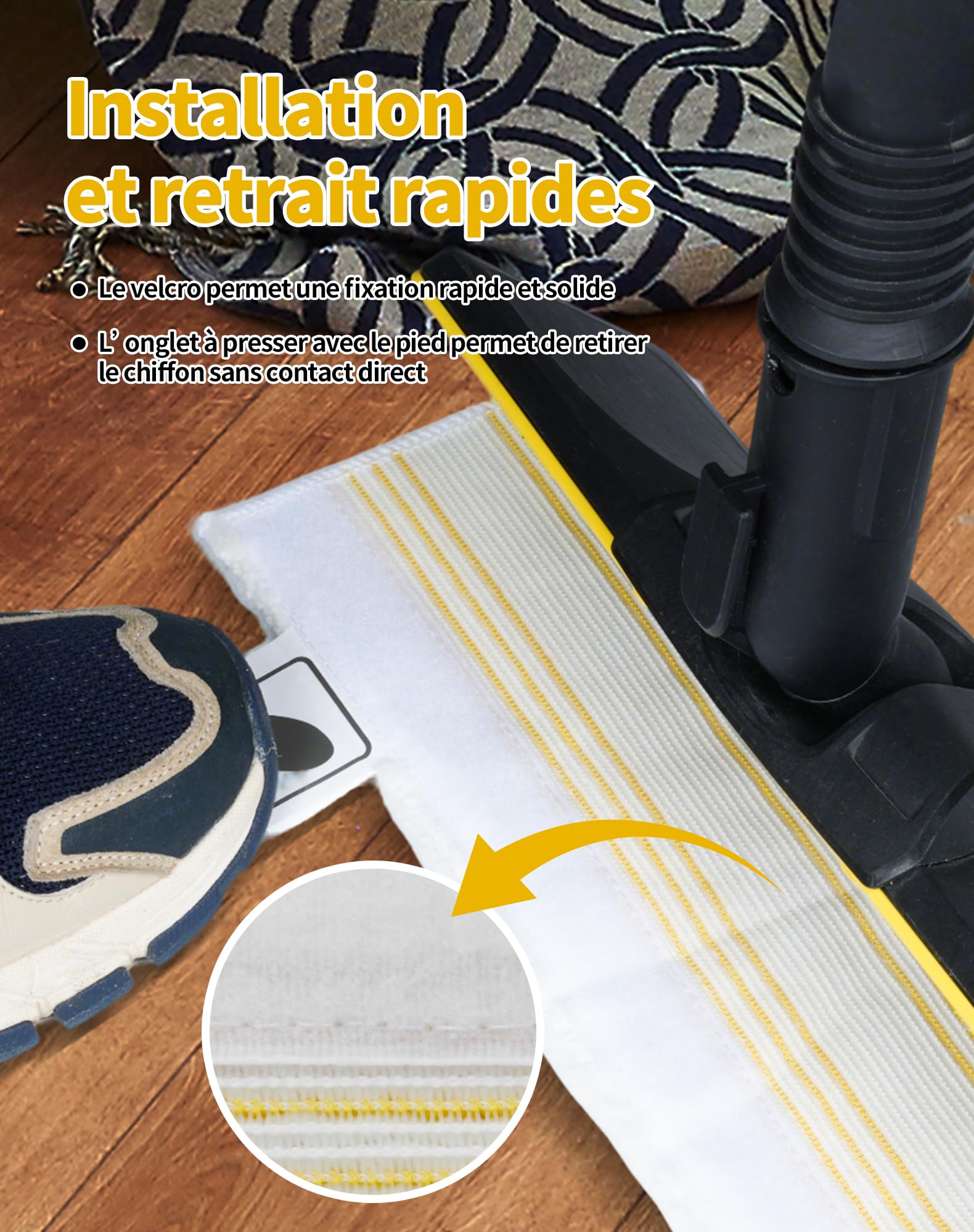 7 Pièces Chiffons de Rechange en Microfibre pour Kärcher SC2 SC3 SC4 SC5 Accessoires pour Nettoyeur Vapeur Karcher Easyfix SC Série Inclus 5 Serpillères et 2 Bonnettes