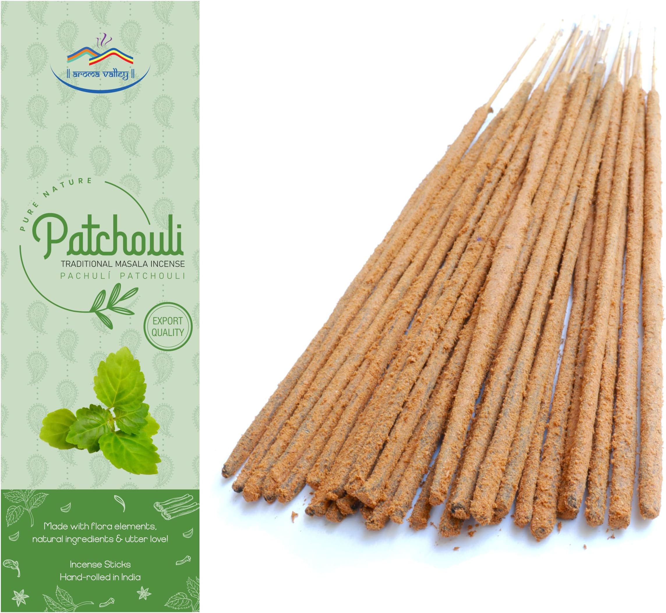 Patchouli Incense Sticks - Traditional Handcrafted Masala Incense - 40 to 50 Sticks Approx.