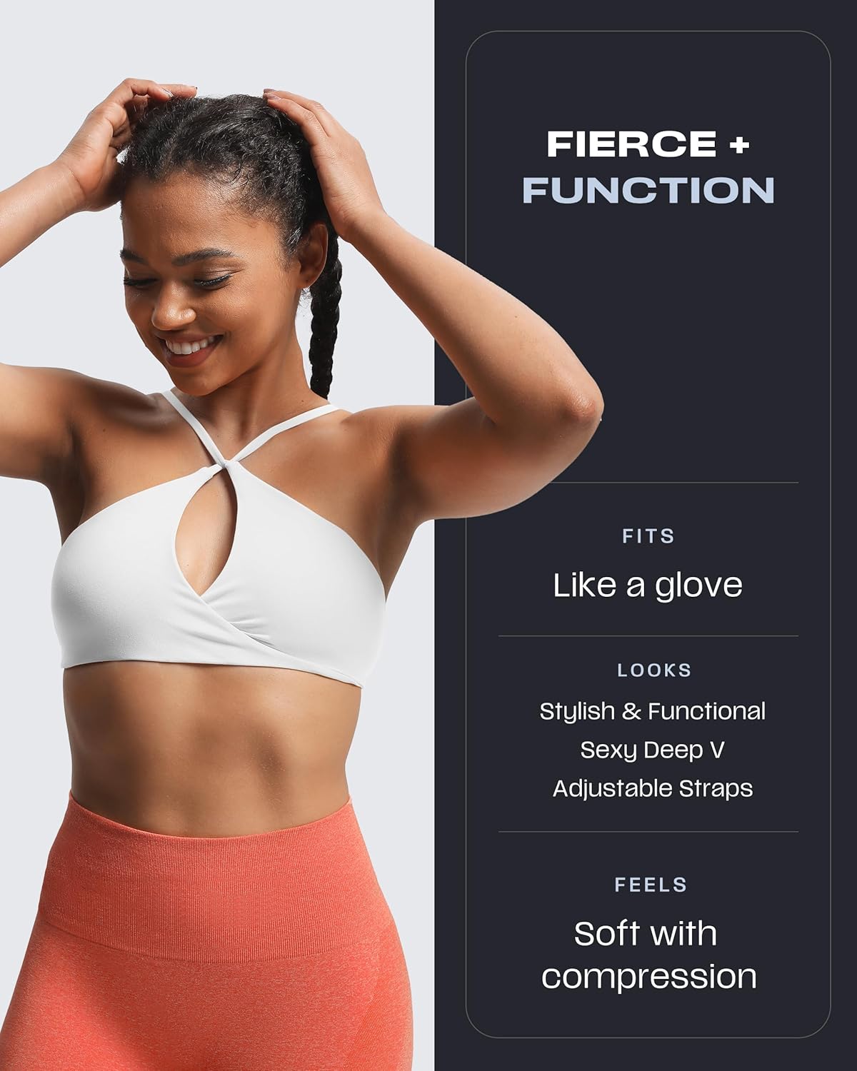 Aoxjox Women's Workout Sports Bras Fitness Adjusted Ariel Halter Bra Yoga Crop Tank - Image 2