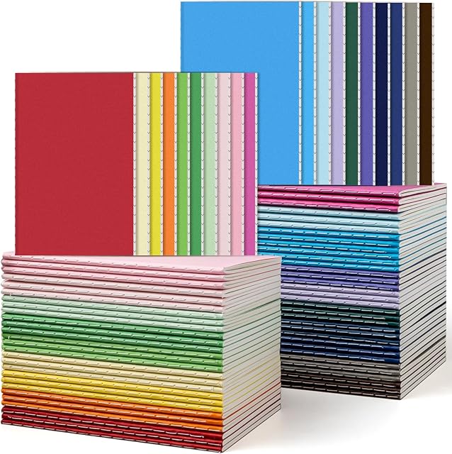 60 Plaquettes colorées Mini Notebooks Petits carnets de poche pour les enfants à écrire des histoires Journal Memo Notepad Colored Lined Composition Notebook Mini Sketchbooks pour l'écriture des étudiants 20 Couleurs(3.5 x 5.5 De pouce)