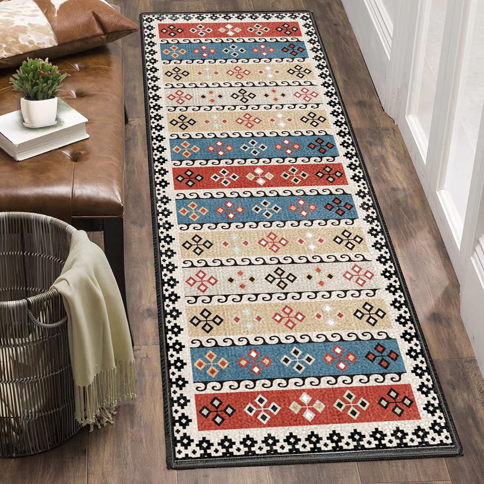 Dywan, chodnik kuchenny, antypoślizgowy, mata kuchenna, 60 x 200 cm, nadaje się do prania, chodnik do korytarza, dywan do przedpokoju, dywanik do kuchni, przedpokoju, sypialni, salonu