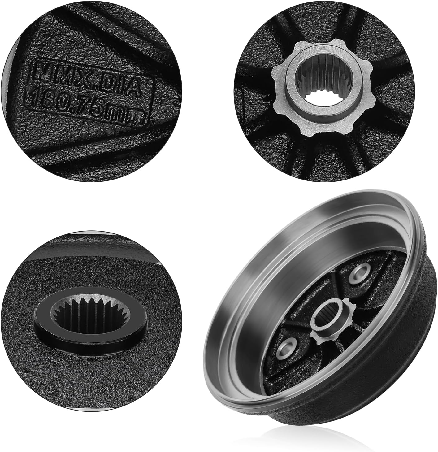 Front Brake Drum Wheel Hub & Seal for Kawasaki Mule 4000 4010 4x4 KAF620 2009-2024 Mule 3000 3010 3020 KAF620 2001-2008 Mule 3010 4010 Diese-l 4x4 KAF950 Mule 2510 Diese-l KAF950 92093-1543 41038-0034