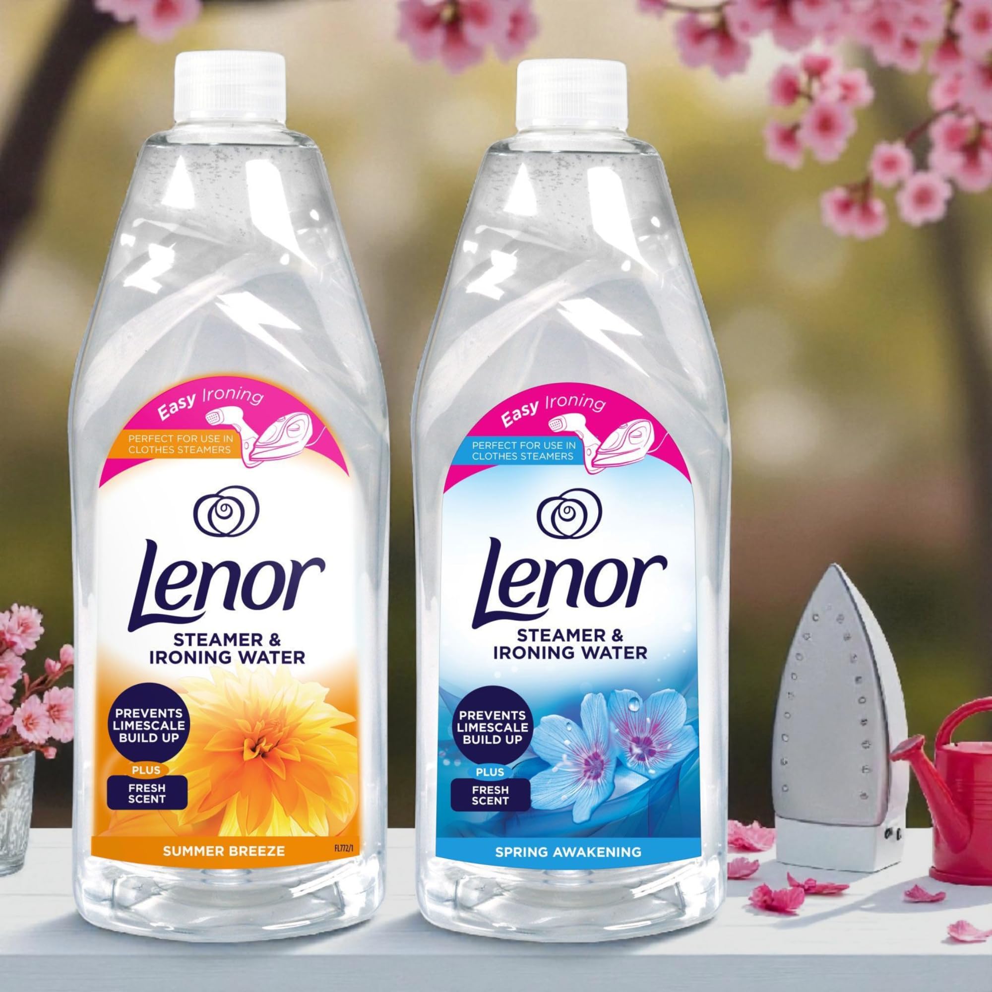 Lenor Ironing Water & Steamer Duo Bundle – Spring Awakening & Summer Breeze, 2 x 1L