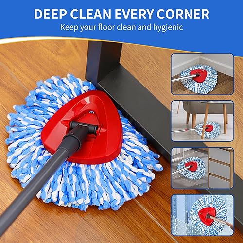 Miniatura 3 de Paquete de 12 cabezales de repuesto para trapeador giratorio compatibles con el sistema Ocedar RinseClean de 2 tanques, cabezales de repuesto de