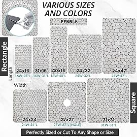 Anti Slip Shower Mat - Non Slip Shower Mats for Inside Shower - Large 47x24 Loofah Shower Floor Mat Non Slip - Bath Mat for Shower - Secure Mat Without Suction Cups (47x24 Pebble)