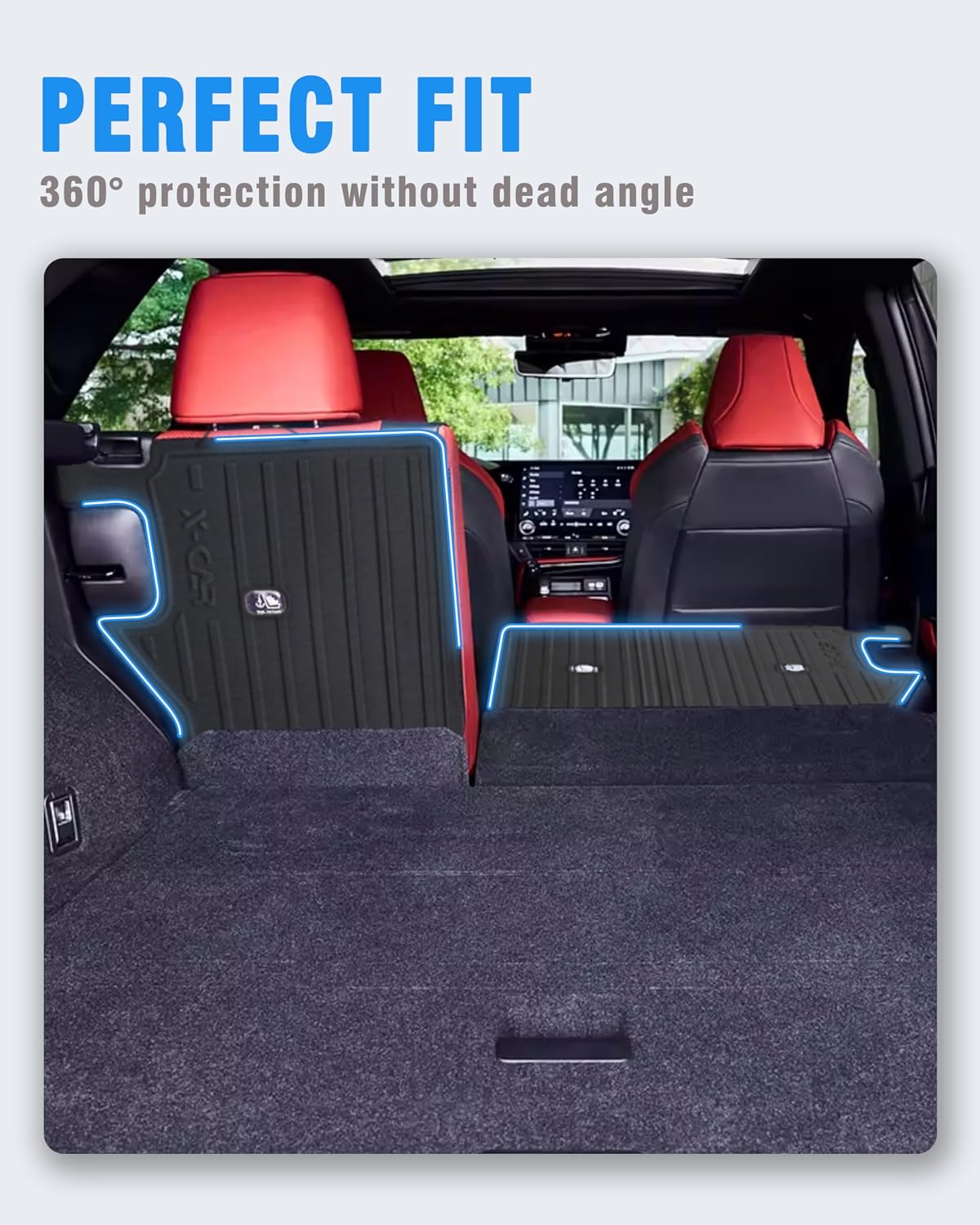 Rear Seat Back Cover Backrest Protector for Lexus NX NX 250/NX 350/NX 350h/NX 450h+ Accessories 2022-2023 2024 2025 with Hook&Loop All Weather Split Dog Liner Pet Mat Cargo Trunk Liner 2 PCS