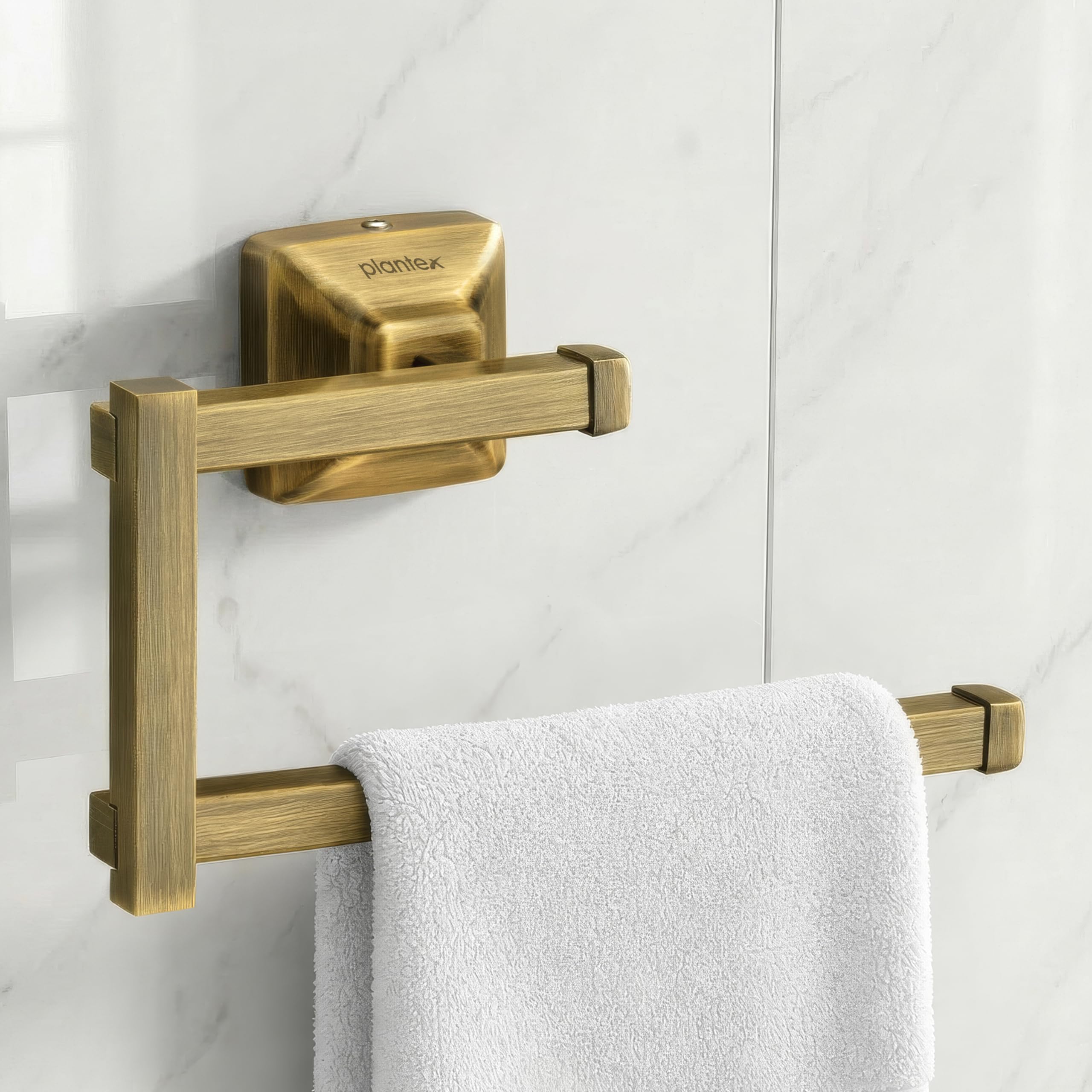 Plantex 304 Grade Stainless Steel Napkin Holder for Washbasin/Hand Towel Hanger or Kitchen/Towel Holder/Bathroom Accessories - Squaro (Brass Antique)-image-23
