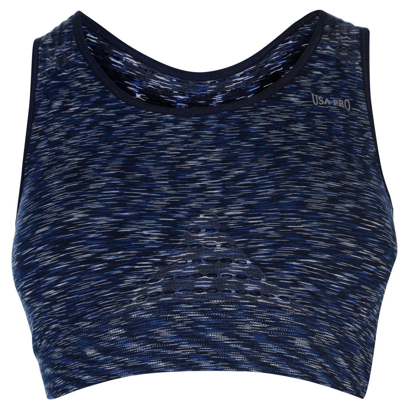 Womens Seamless Wide Strapped Low Impact Sports Bra Navy 12 (M)