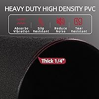 Vista 4 de Fitvids High Density Home Gym Treadmill Exercise Bike Equipment Mat, 1/4" Thick, Multiple Sizes