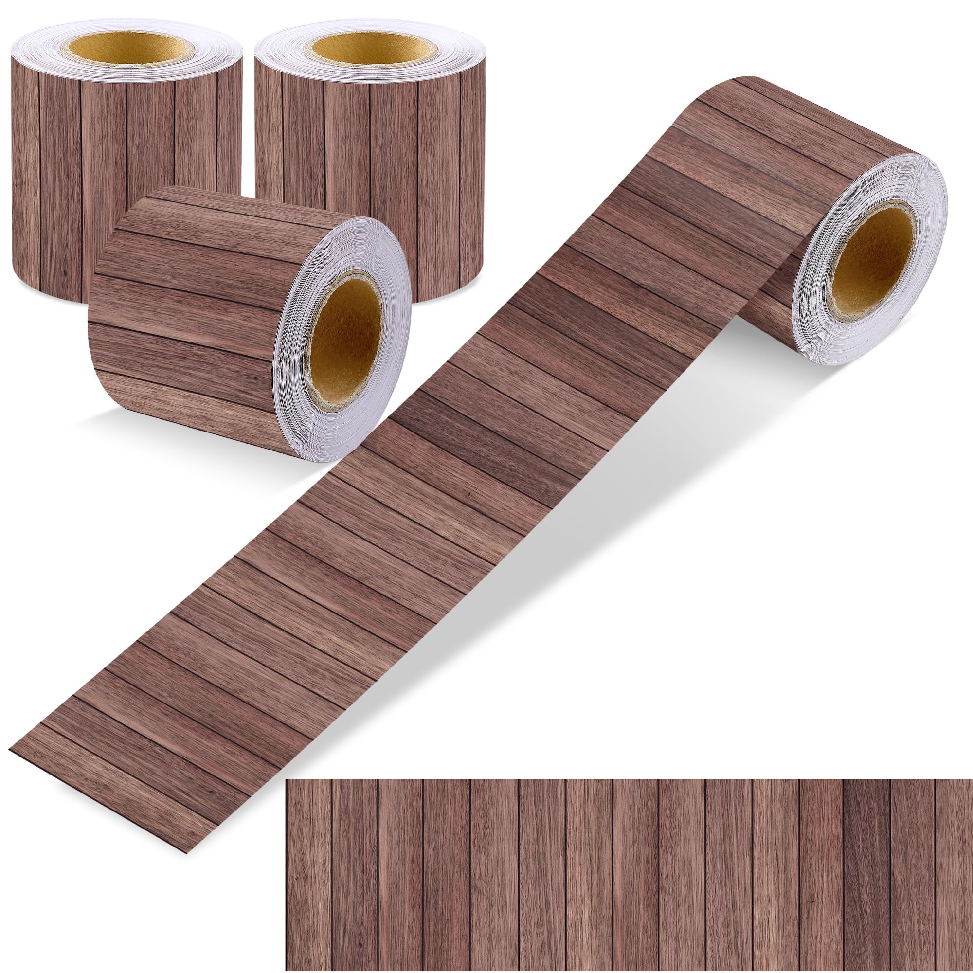 Bordure de tableau d'affichage 30m motif grain de bois réaliste et coupe droite