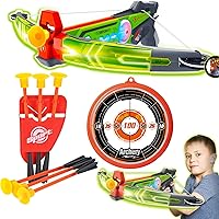 Vista 1 de Bow and Arrow, Light Up LED Crossbow Archery Toy Set, Kids Crossbow Archery with Safe Suction Cup Arrows and Target, Crossbow Game Indoor/Outdoor