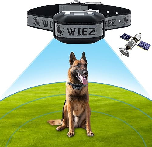 WIEZ Valla inalámbrica GPS para perros valla eléctrica para perros sistema de contención de mascotas rango de 65-3281 pies fuerza de advertencia